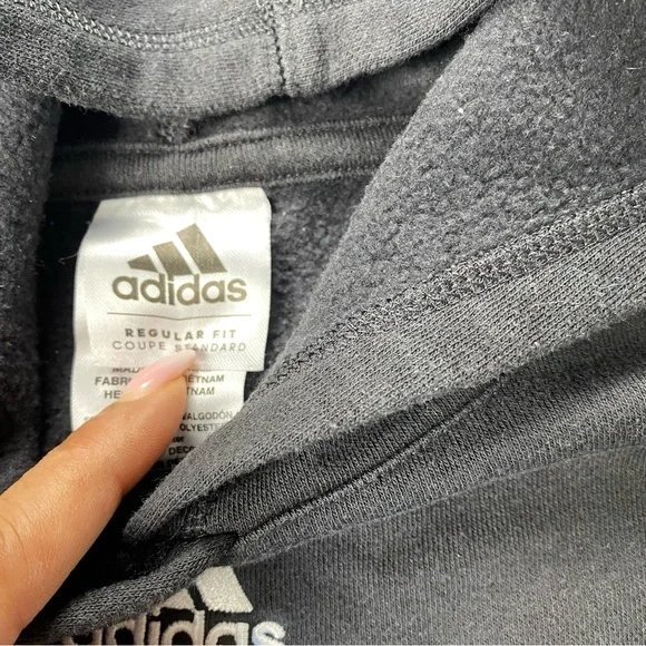 Adidas Pullover Hoodie Black Youth size medium 10/12 - Picture 8 of 11